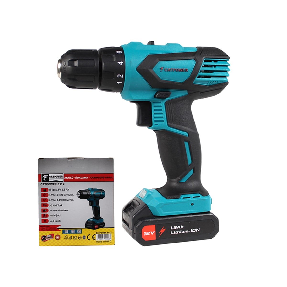 Catpower 5112 Akülü Vidalama Li-On 12V 1.3Ah 1 Akülü