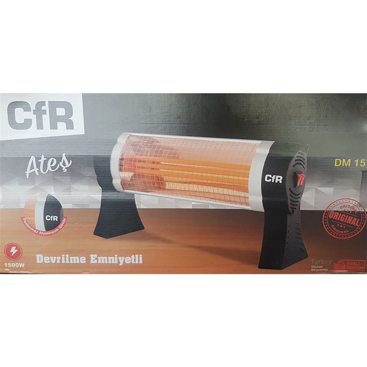 Cfr Quartz Mini Isıtıcı 1500W Devrilme Emniyetli
