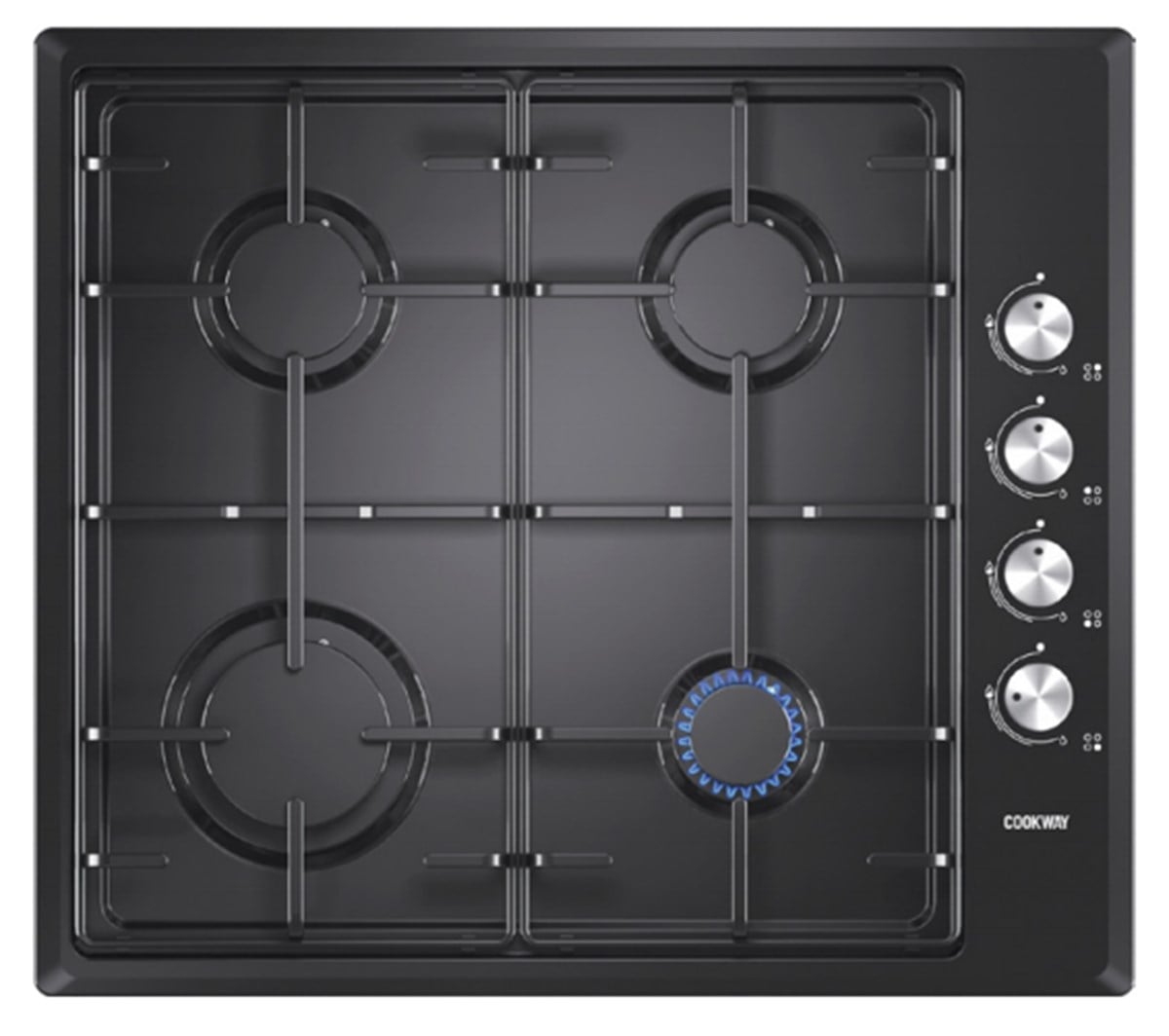 Cookway 12640 Ankastre Ocak 60Cm Siyah Emaye