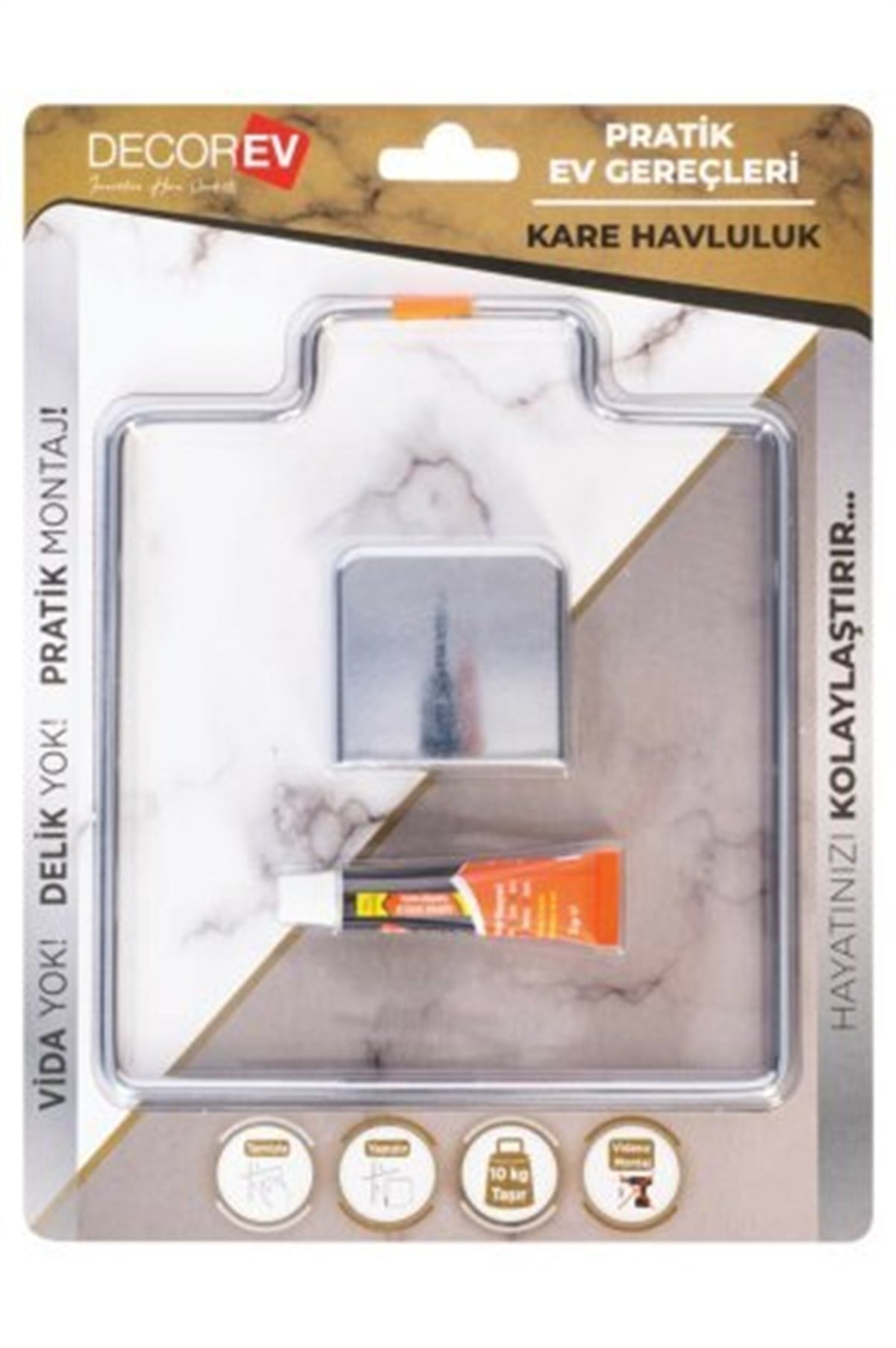 DECOREV KARE HAVLULUK METAL KROM