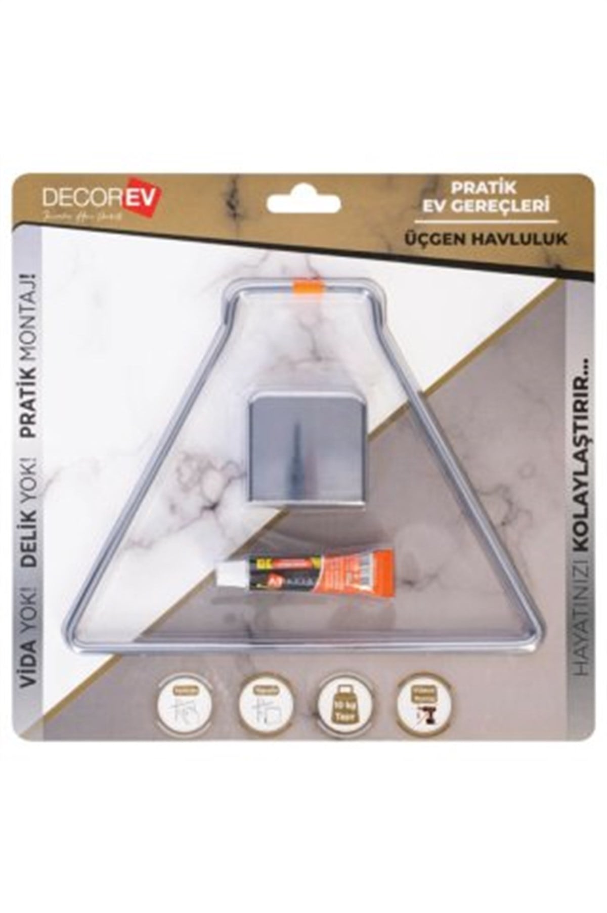 DECOREV ÜÇGEN HAVLULUK METAL KROM