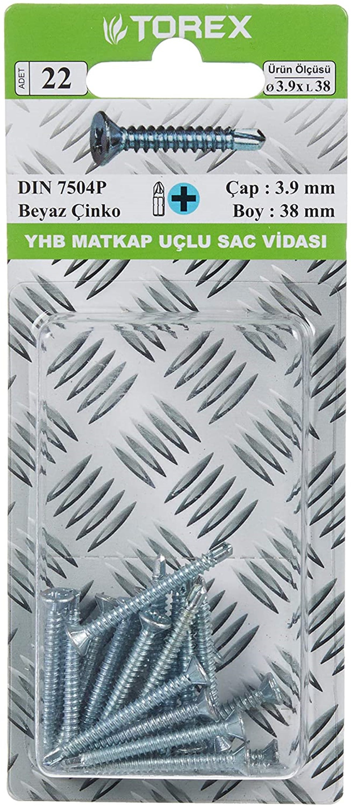 DIN 7504P 3.9X38  YHB MATKAP UÇLU VİDA