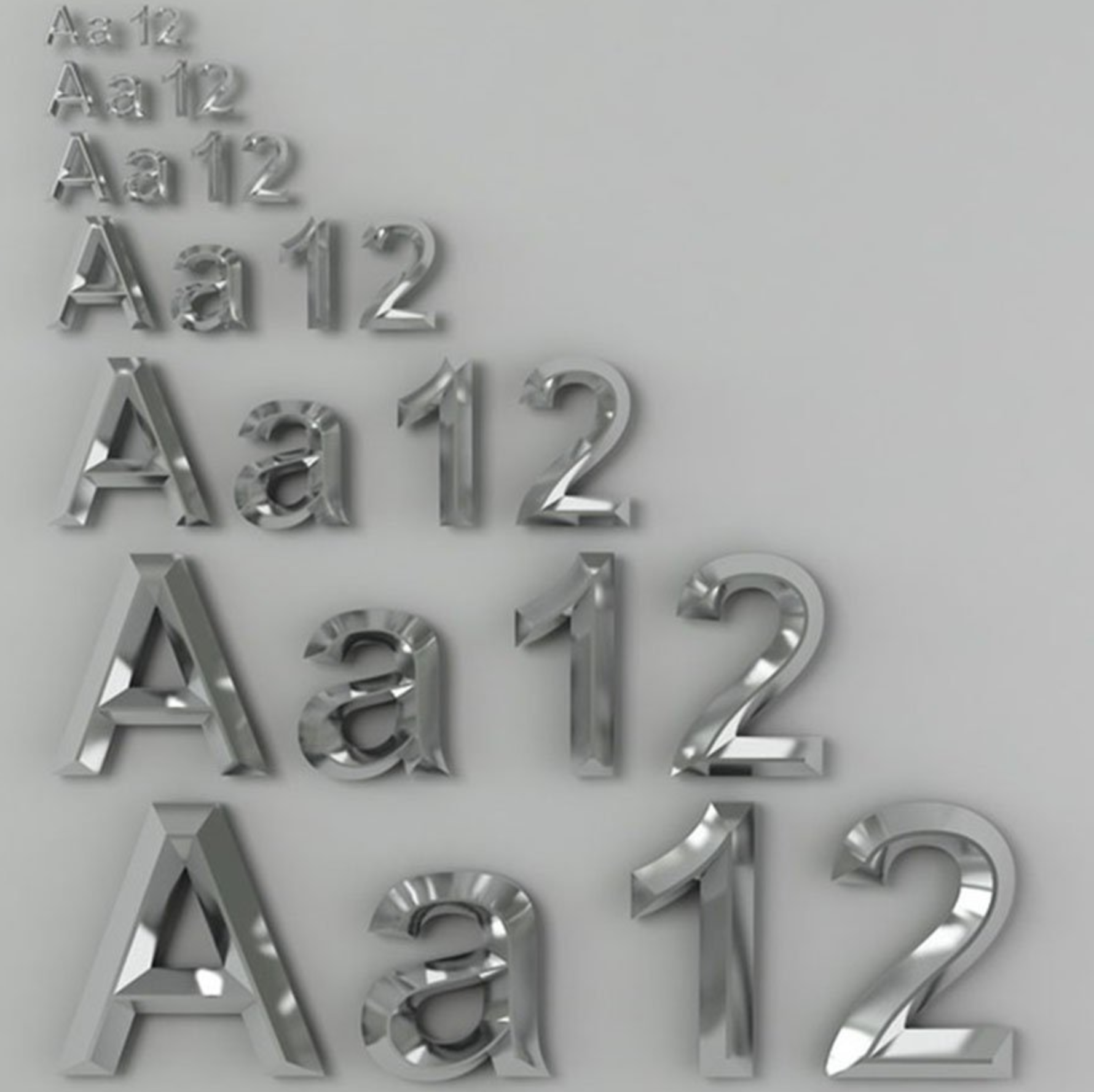 Harf-Rakam Küçük Krom 2,7Cm