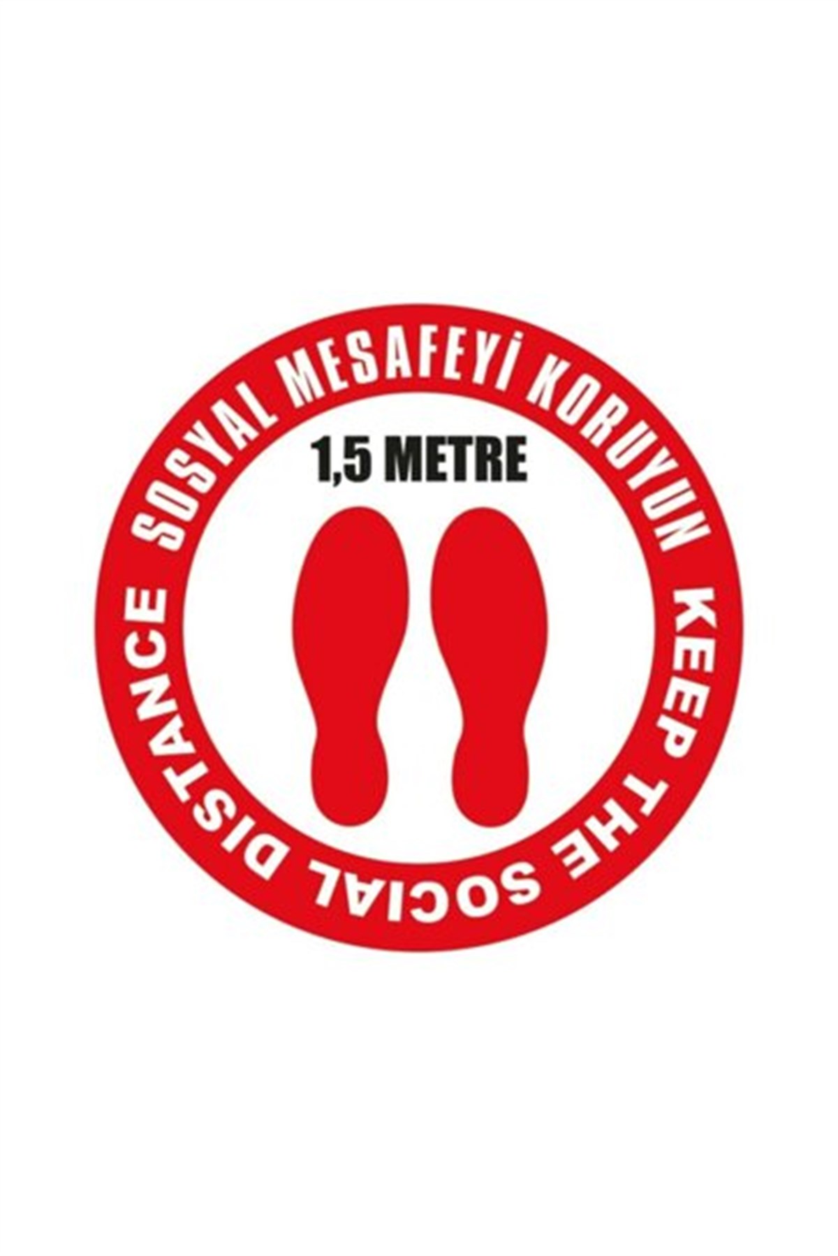 EKSTRAFİX SOSYAL MESAFE YER STİCKER KIRMIZI 1.5 METRE 30Q
