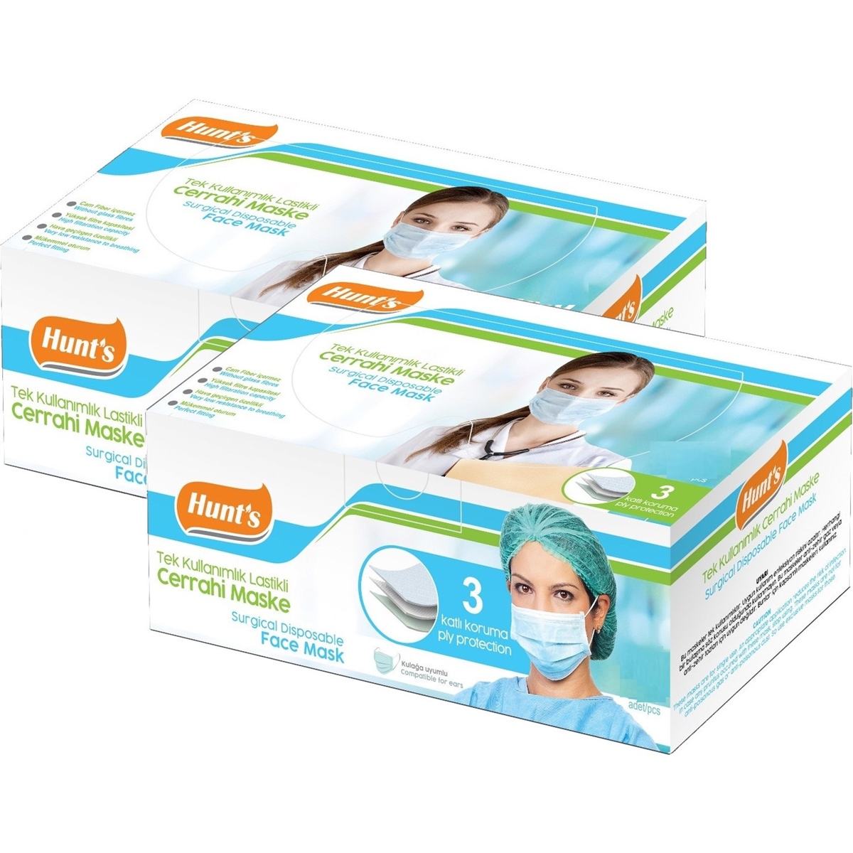 HUNTS TEK KULLANIMLIK MASKE 25'Lİ