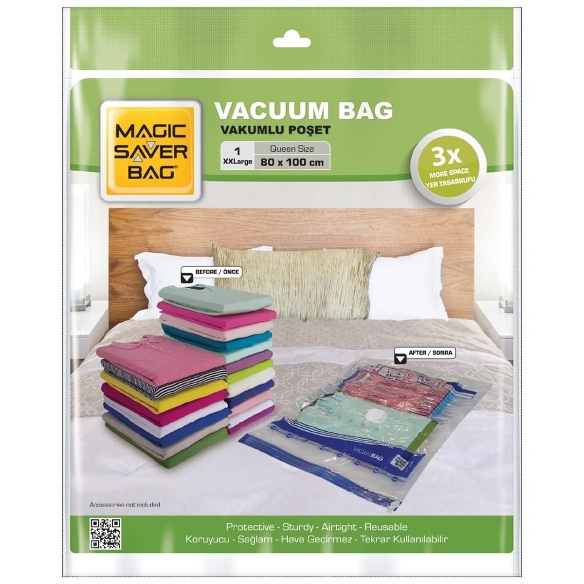 MAGİC VAKUMLU POŞET XXL 80x100 TEKLİ