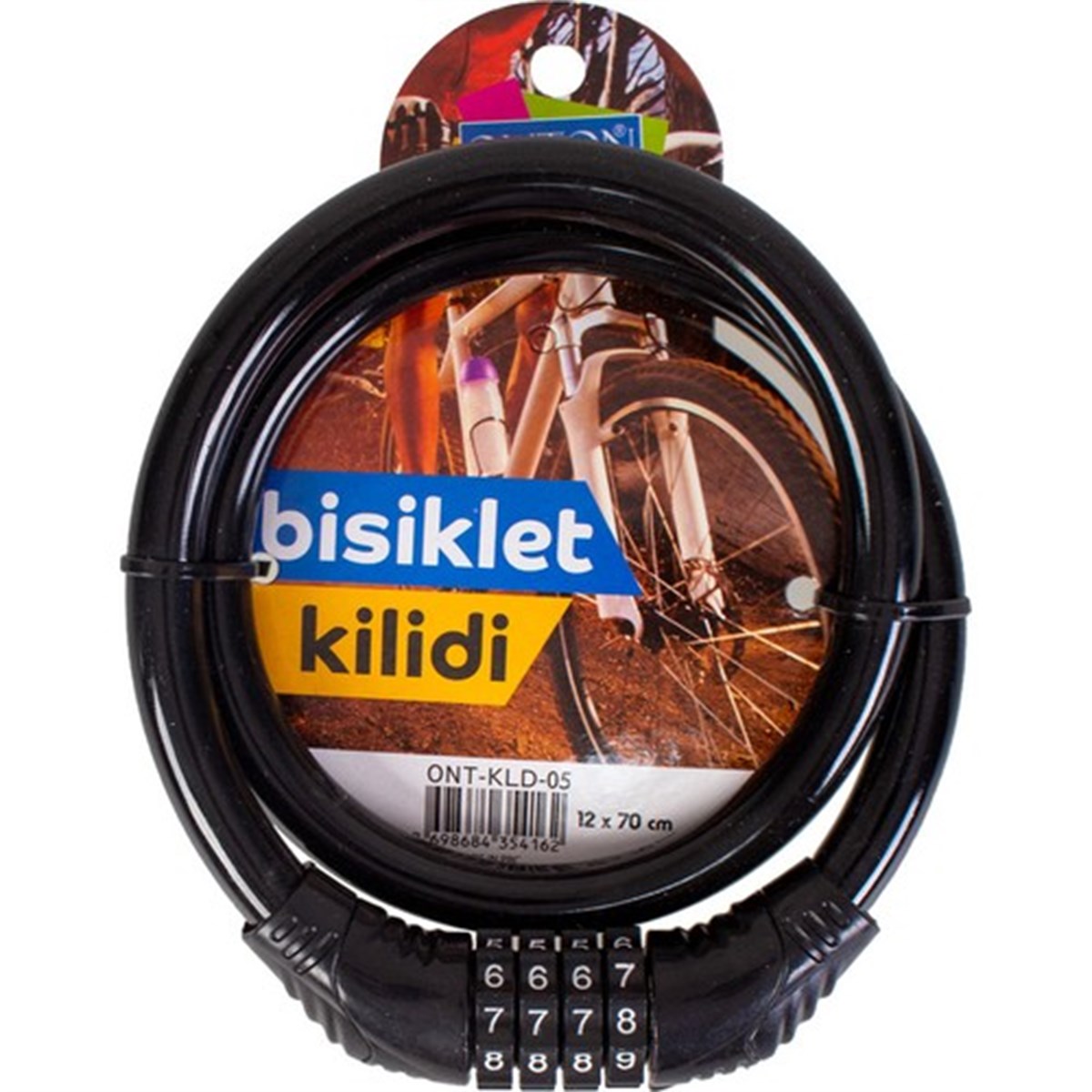 ONTON KLD-2 BİSİKLET KİLİDİ 8X65CM