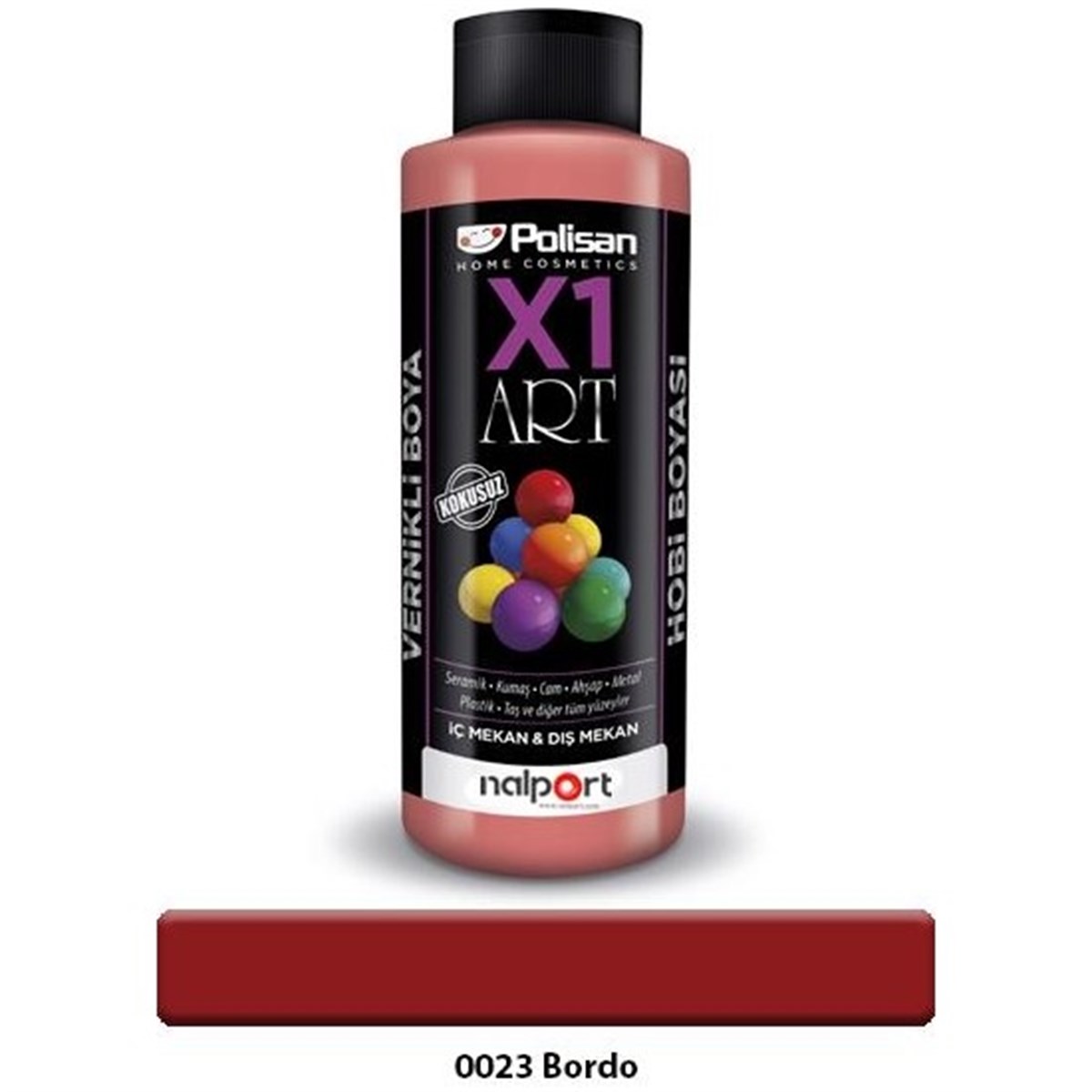 POLİSAN X1 ART VERNİKLİ BOYA BORDO 120 ML