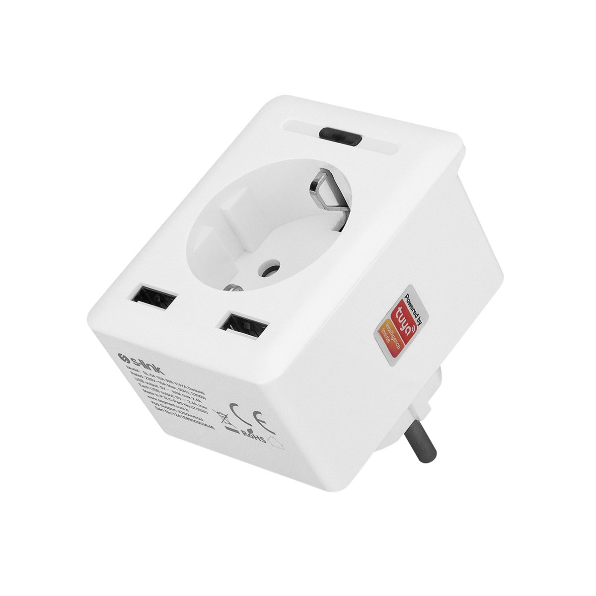S-LİNK SWAPP SL-04 10A AKIM KORUMALI AKILLI PRİZ 2 USB 2.4 GHZ Wifi TUYA