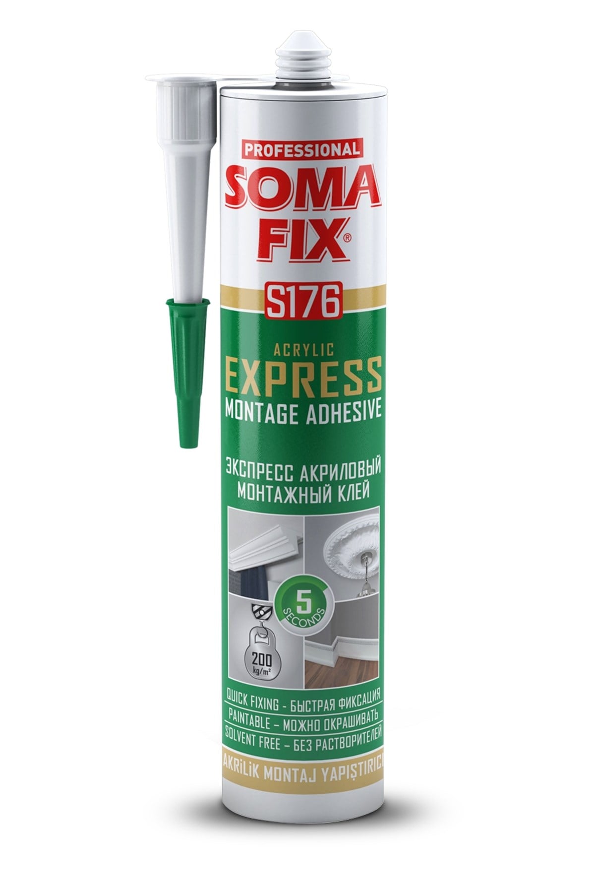 SOMAFİX AKRİLİK EXPRES MONTAJ YAPIŞTIRICI 310 ML BEYAZ