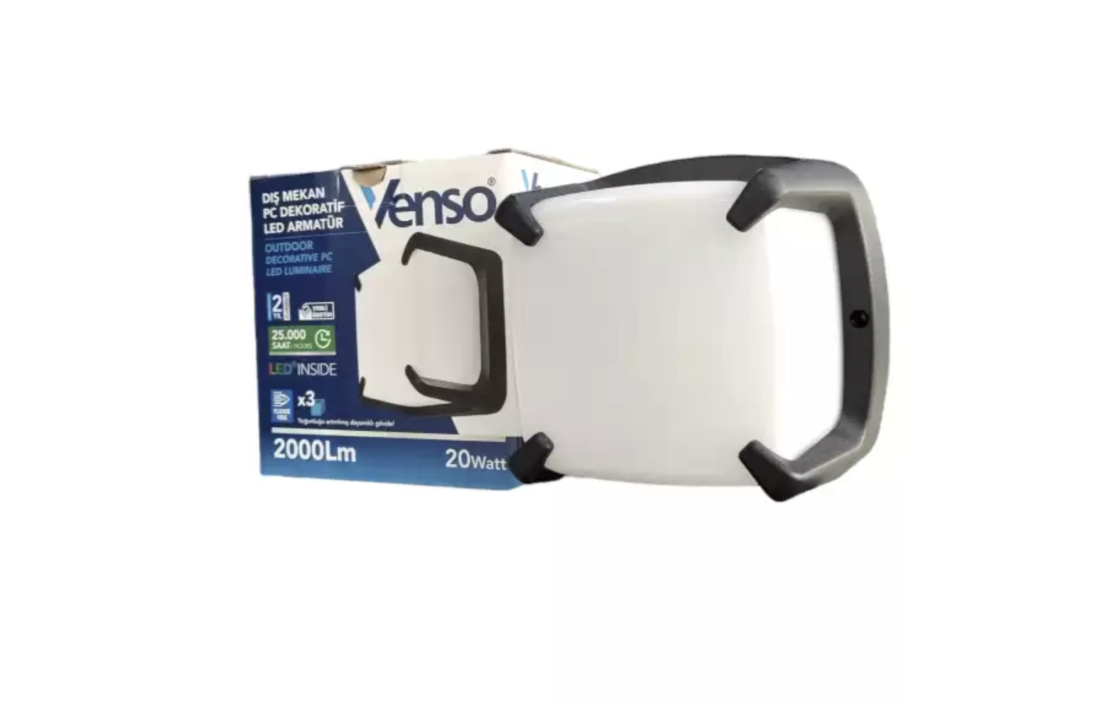 Venso Dış Mekan Küp Led Armatür 20W Beyaz 6500K