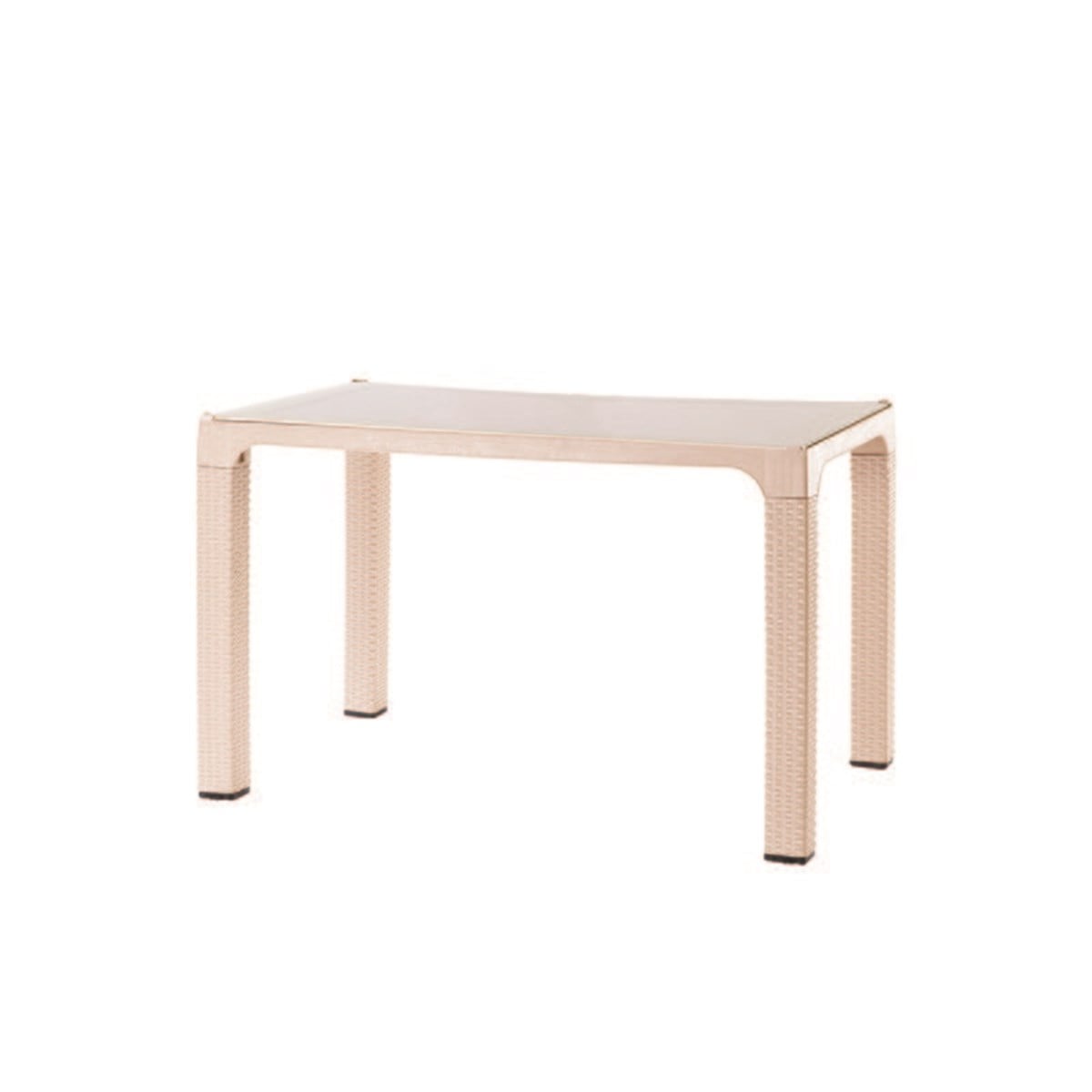 VİOLET TREND 80X140 RATTAN MASA CAMLI