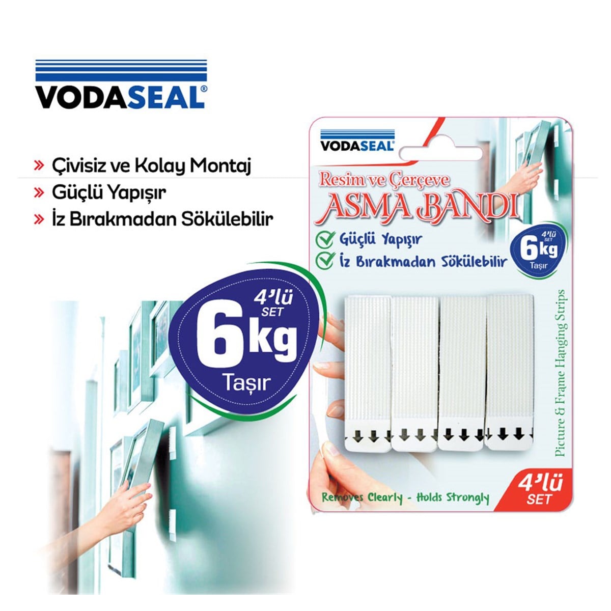 VODASEAL RESİM ÇERÇEVE ASMA BANDI 4'LÜ