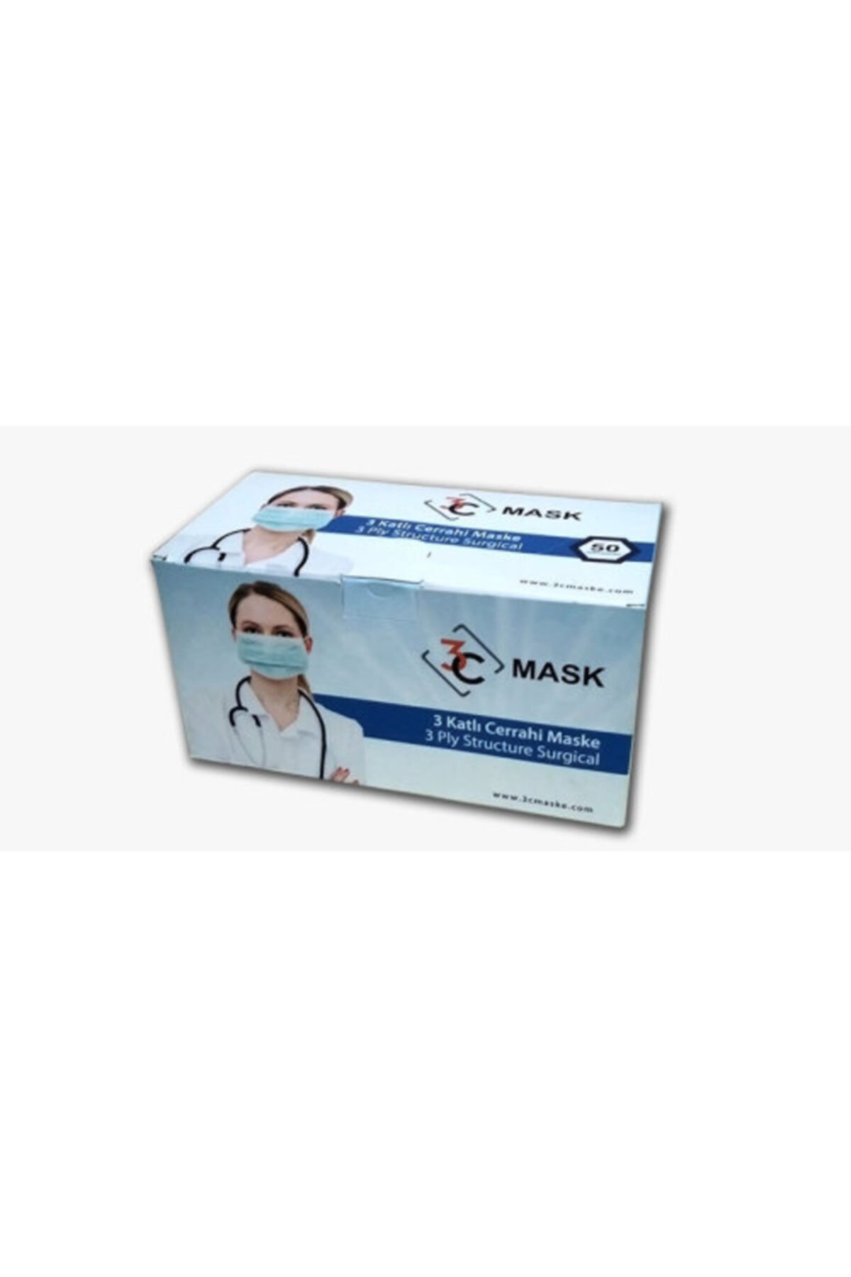 3C YUMUŞAK ELASTİK KULAKLI CERRAHİ MASKE 50 Lİ