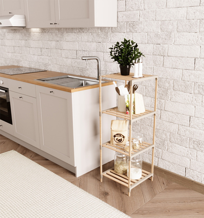 Fixwood Fix-2013-4 Çok Amaçlı 4'Lü Raf Çam Bej