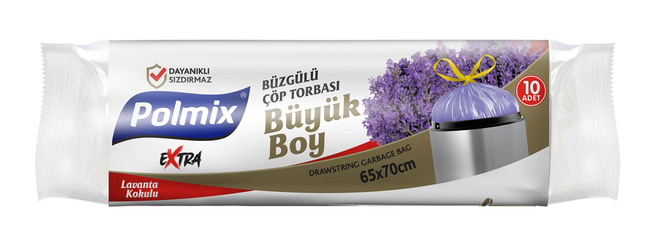 Polmix Büzgülü Çöp Torbası 65X70 150 Gr Lavanta