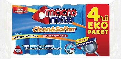 Macromax Çizmez Oluklu Sünger 4'Lü