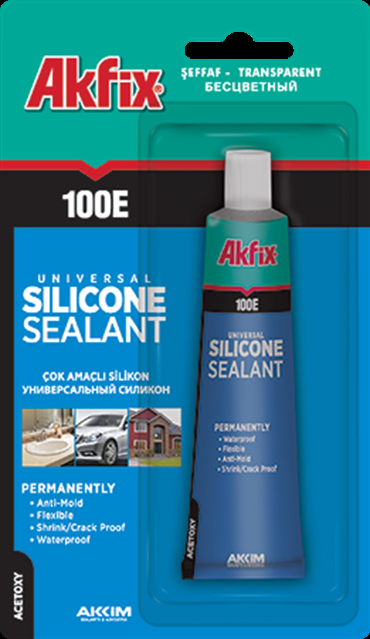 AKFİX TÜP SİLİKON ŞEFFAF 50ml