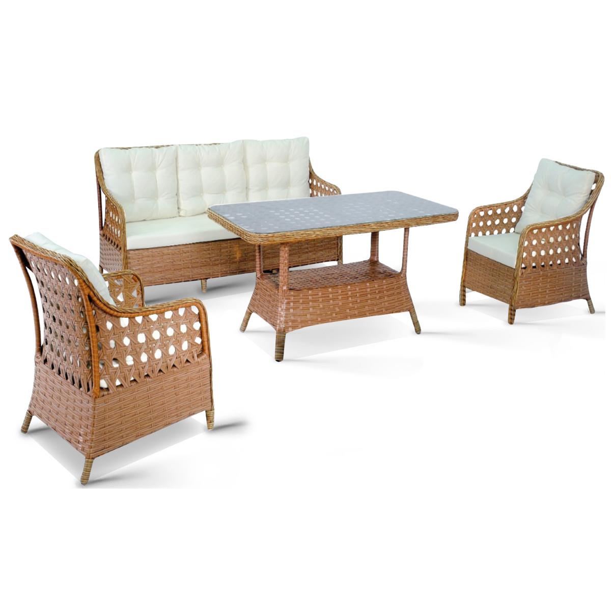 Bh Lotus Oturma Grubu 5 Kişilik Puflu