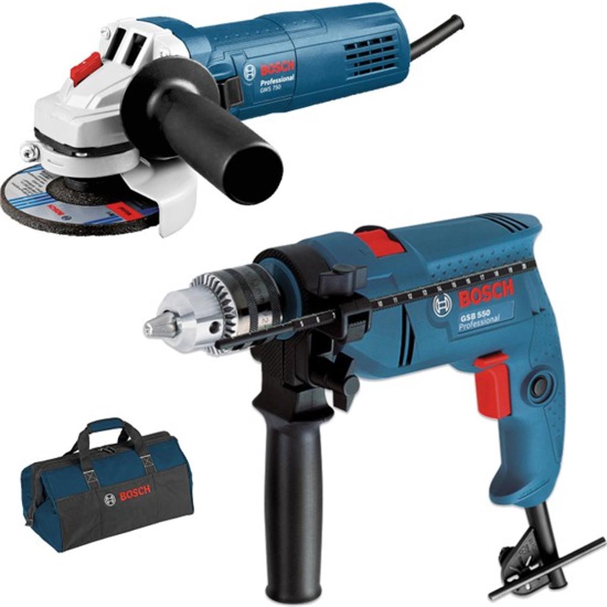 Bosch Gsb 550 Matkap+Gws 750-125 Avuç Taşlama