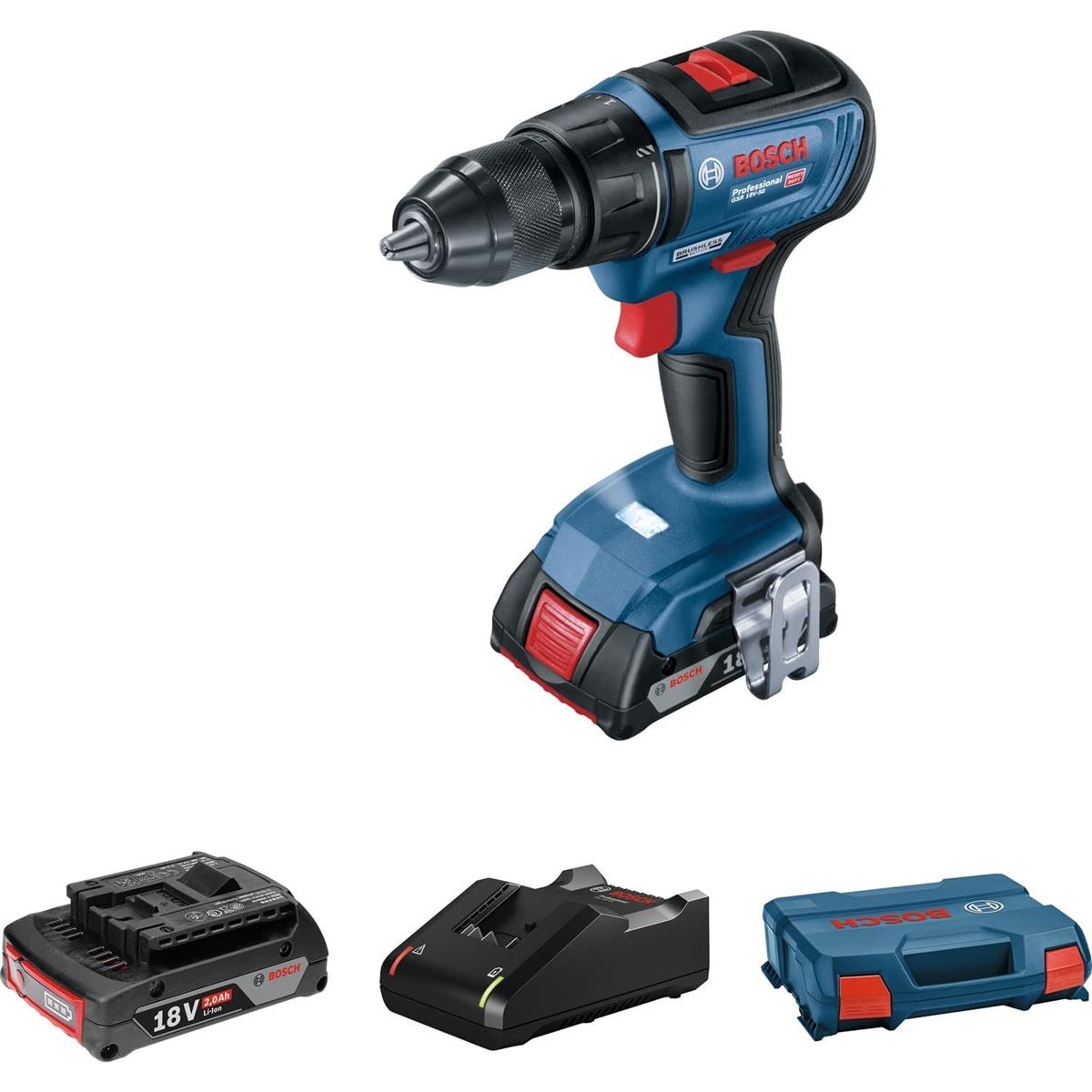 Bosch Gsr 18V-50 Akülü Delme Vidalama 18W 2Ah