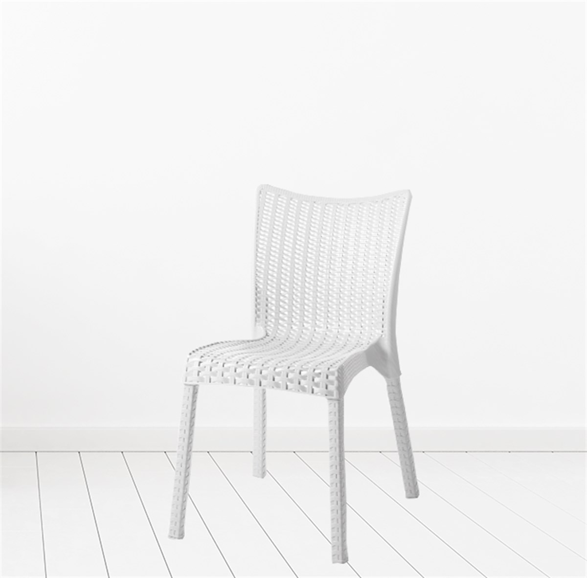 COMFORT TİME NERGİS RATTAN SANDALYE BEYAZ