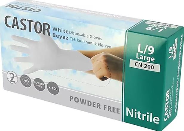 Costor Nitril Muayne Eldiveni L Beyaz