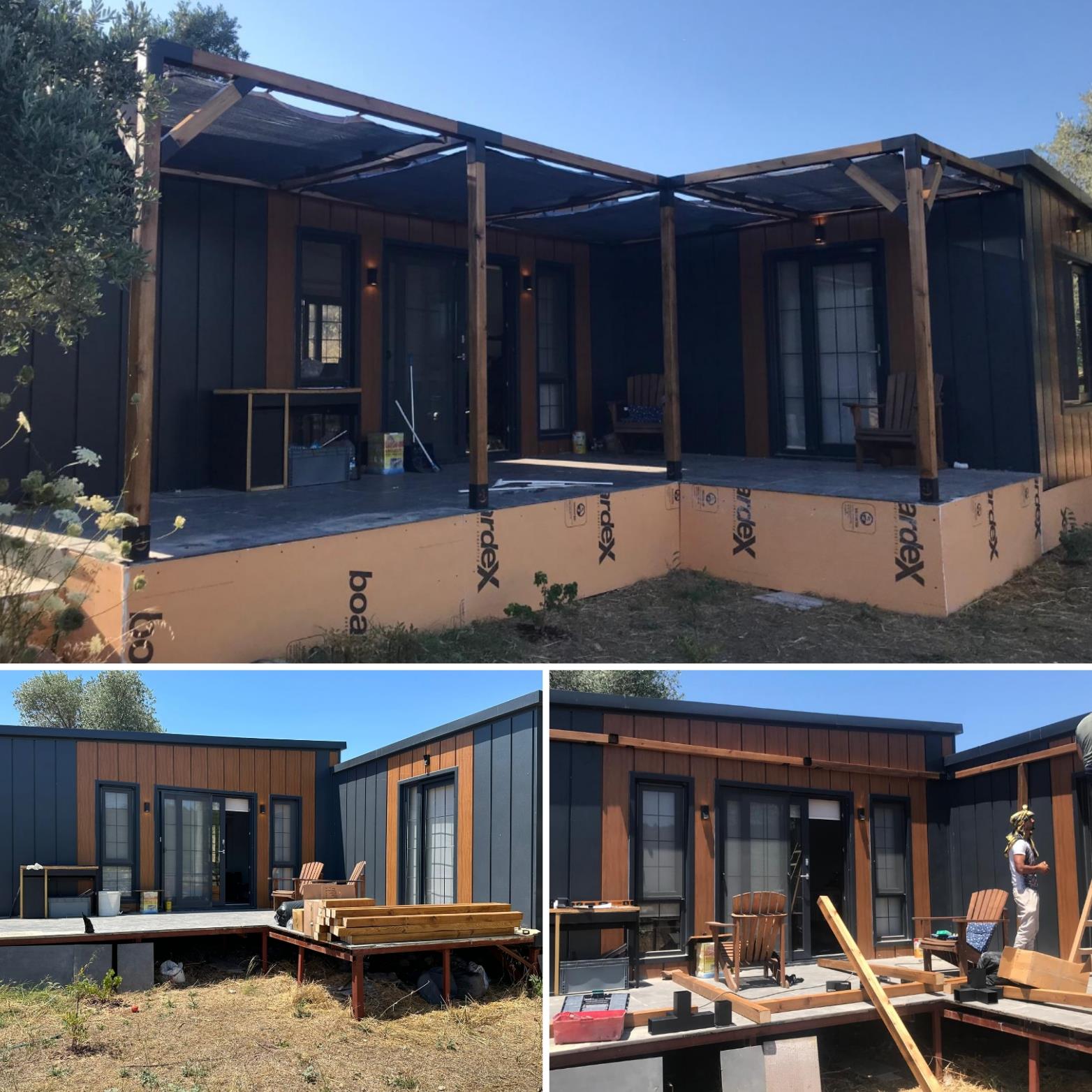 7 X 4,5 = 22,5 m2 TİNYHOUSE VERANDA PERGOLA KAMELYA ( 57 parça )