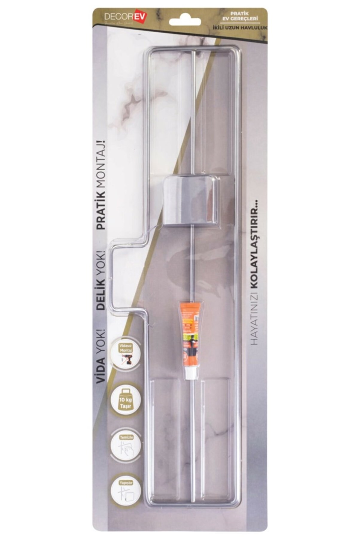 DECOREV İKİLİ UZUN HAVLULUK METAL KROM