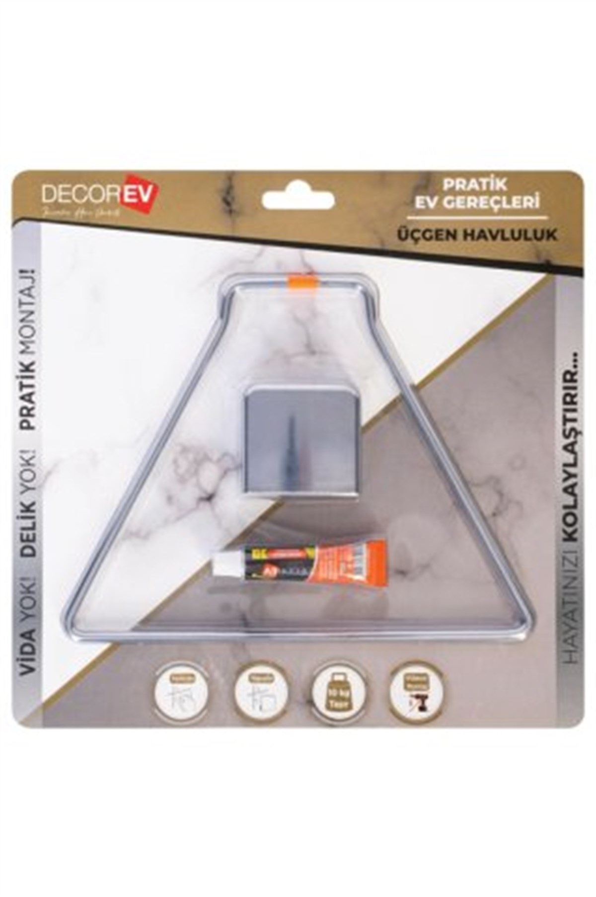 DECOREV ÜÇGEN HAVLULUK METAL KROM