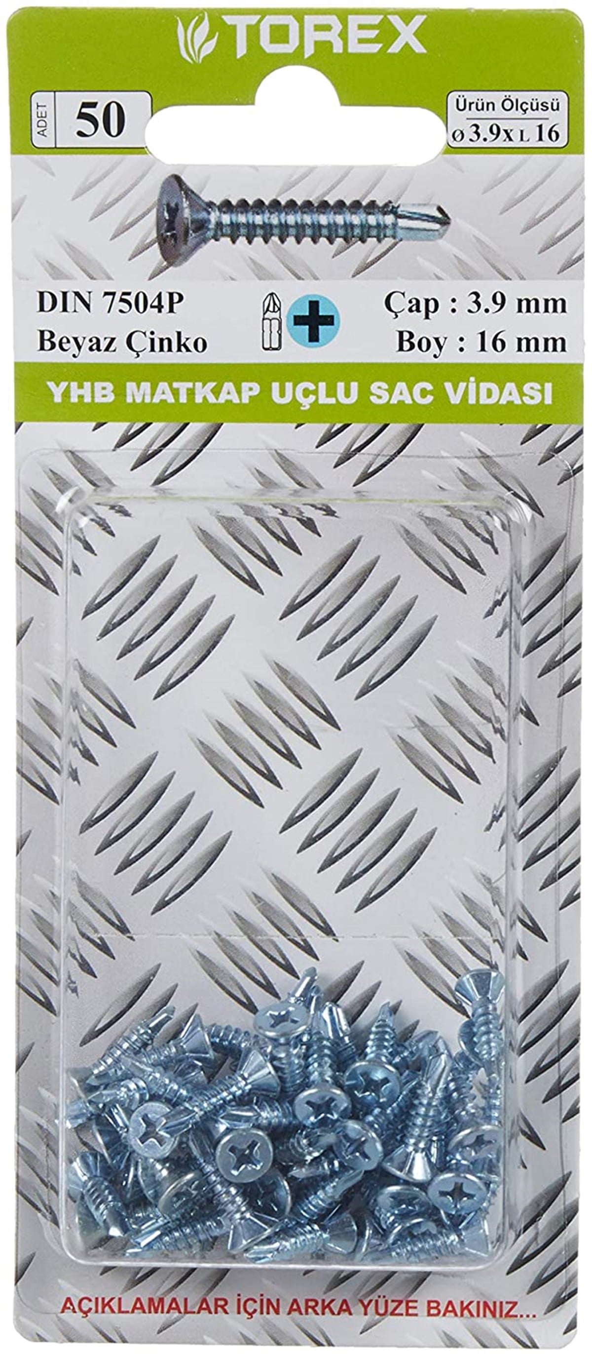 DIN 7504P 3.9X16  YHB MATKAP UÇLU VİDA