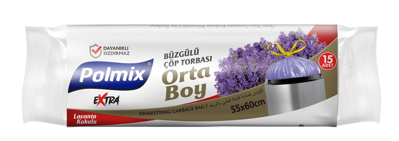 Polmix Büzgülü Çöp Torbası 55X60 120 Gr Lavanta
