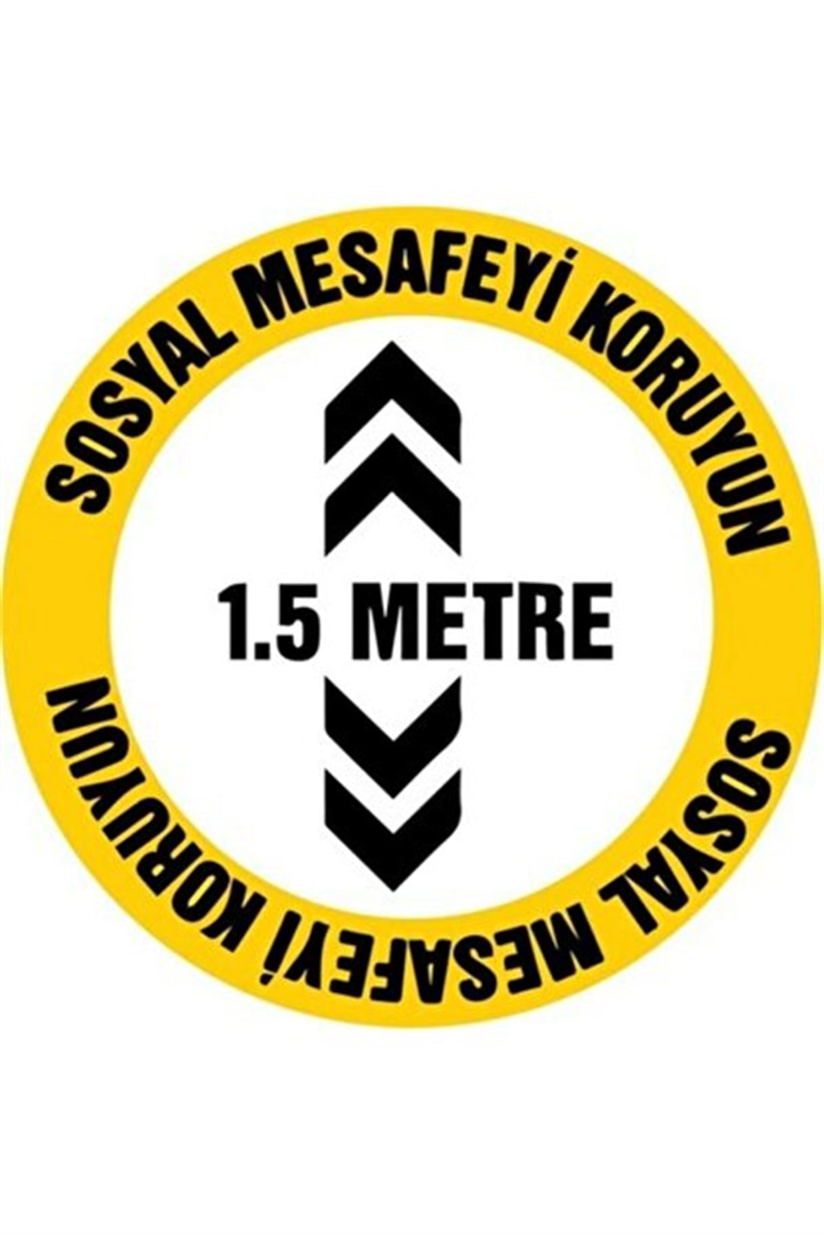 EKSTRAFİX SOSYAL MESAFE YER STİCKER 1.5 METRE YUKARI OK 30 Q
