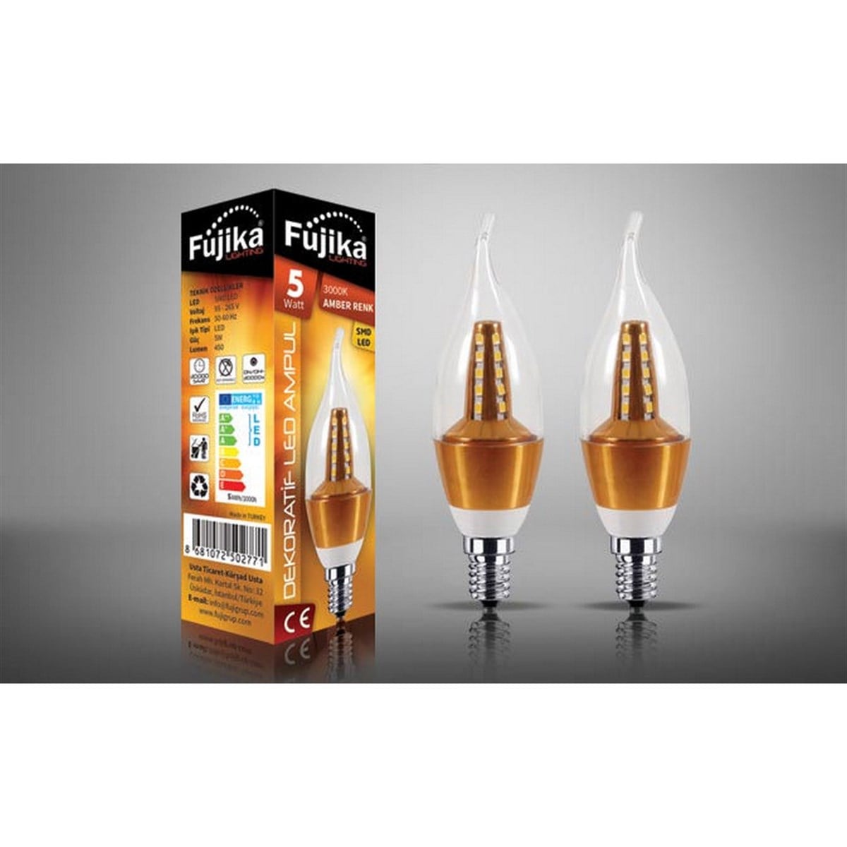 FUJİKA DEKORATİF LED AMPUL 5W E14 AMBER