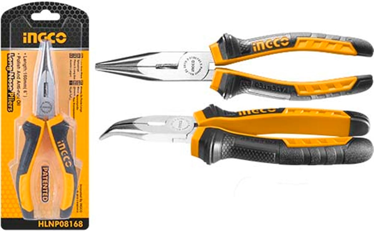 İNGCO EĞRİ KARGABURUN PENSE 160 MM