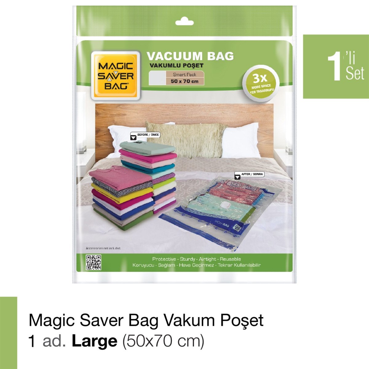 MAGİC VAKUMLU POŞET L 50X70 TEKLİ