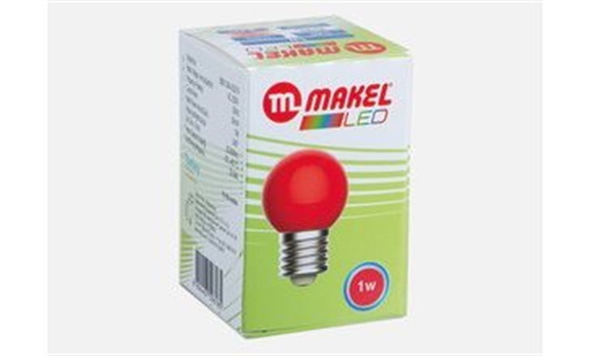 MAKEL LED GECE AMPULU 1W E27 KIRMIZI