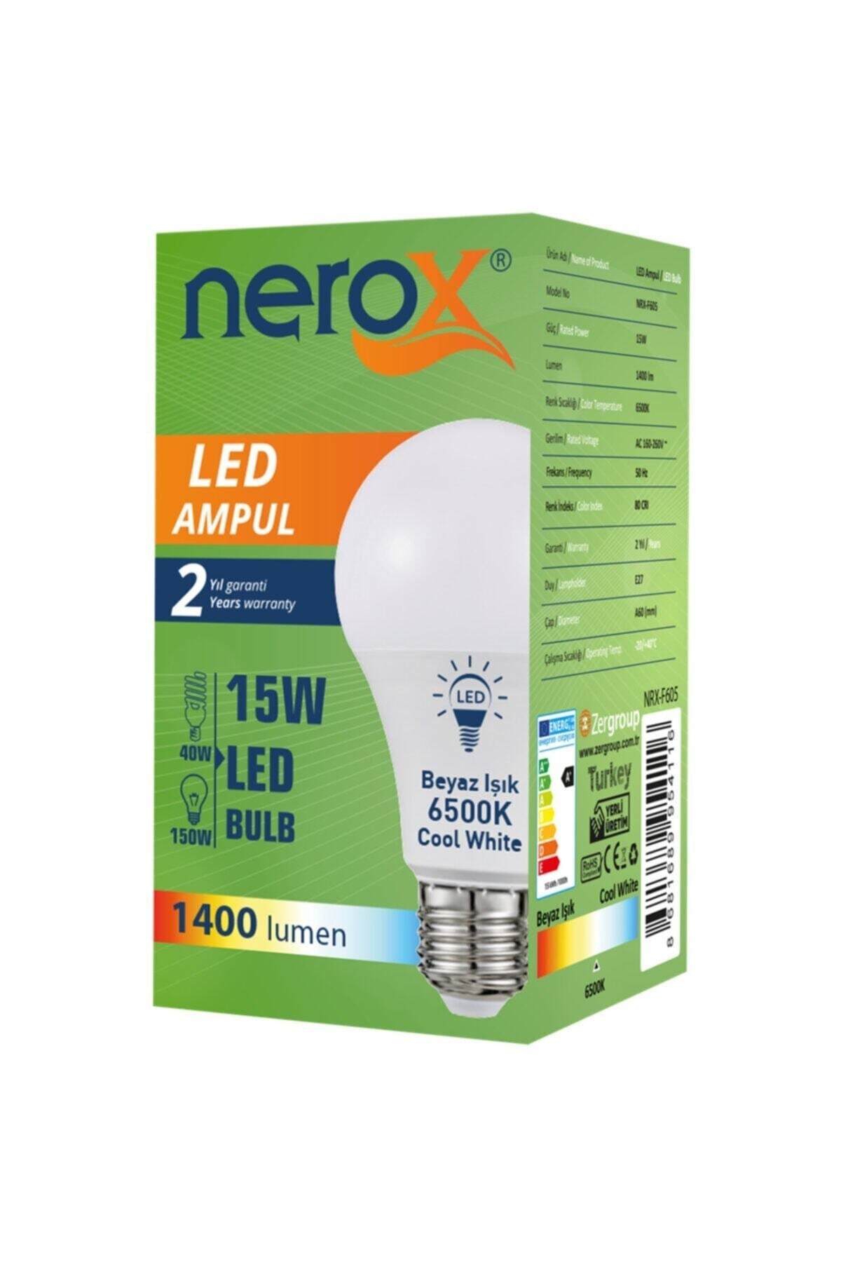 NEROX LED AMPUL 15W E27 GÜNIŞIĞI