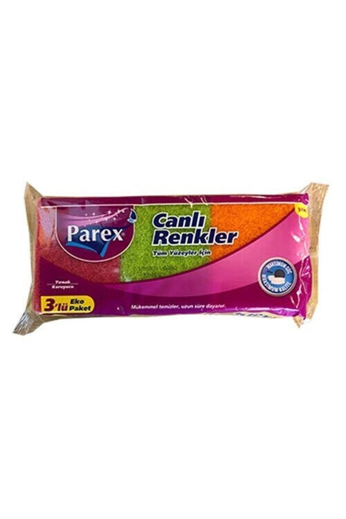 PAREX CANLI RENKLER OLUKLU SÜNGER 3'LÜ