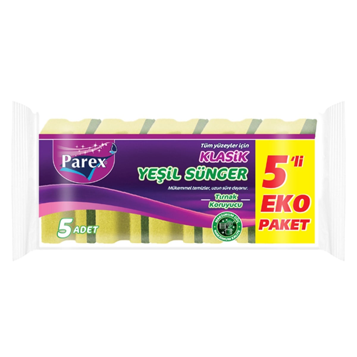 PAREX TREND KLASİK OLUKLU SÜNGER 5Lİ