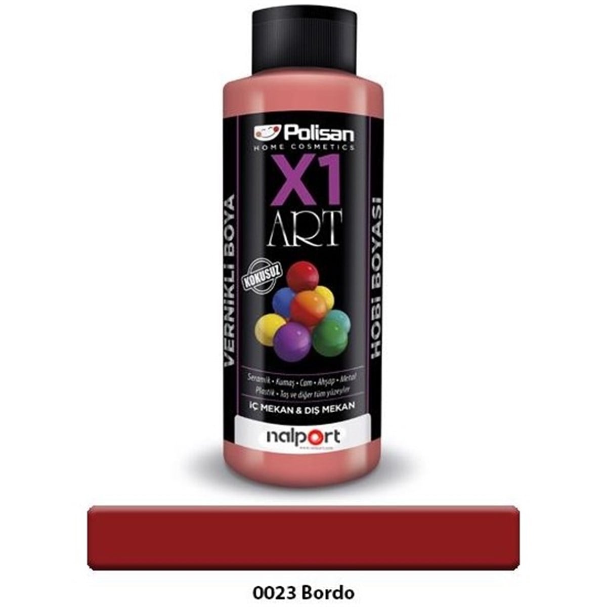 POLİSAN X1 ART VERNİKLİ BOYA BORDO 120 ML