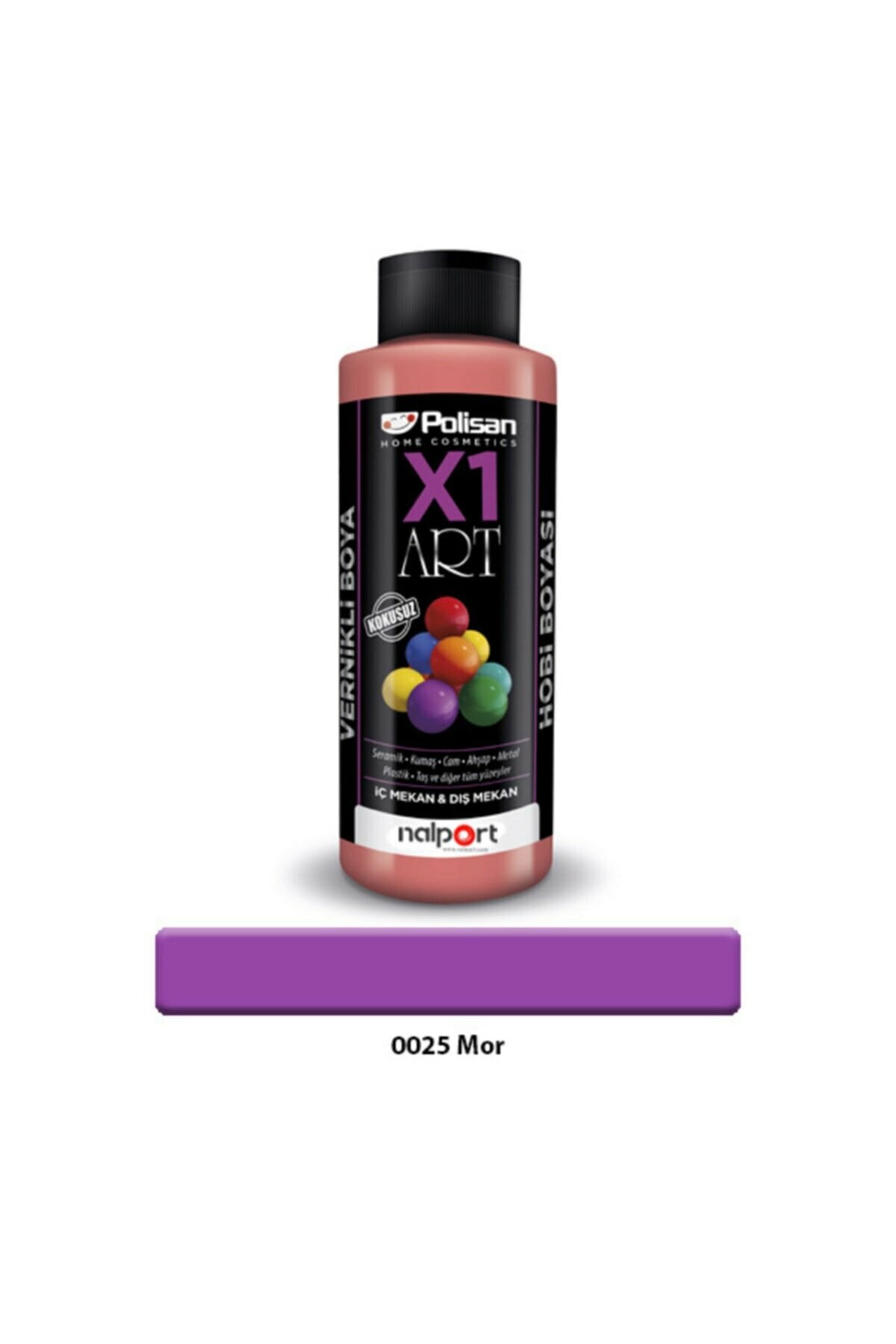 POLİSAN X1 ART VERNİKLİ BOYA MOR 120 ML
