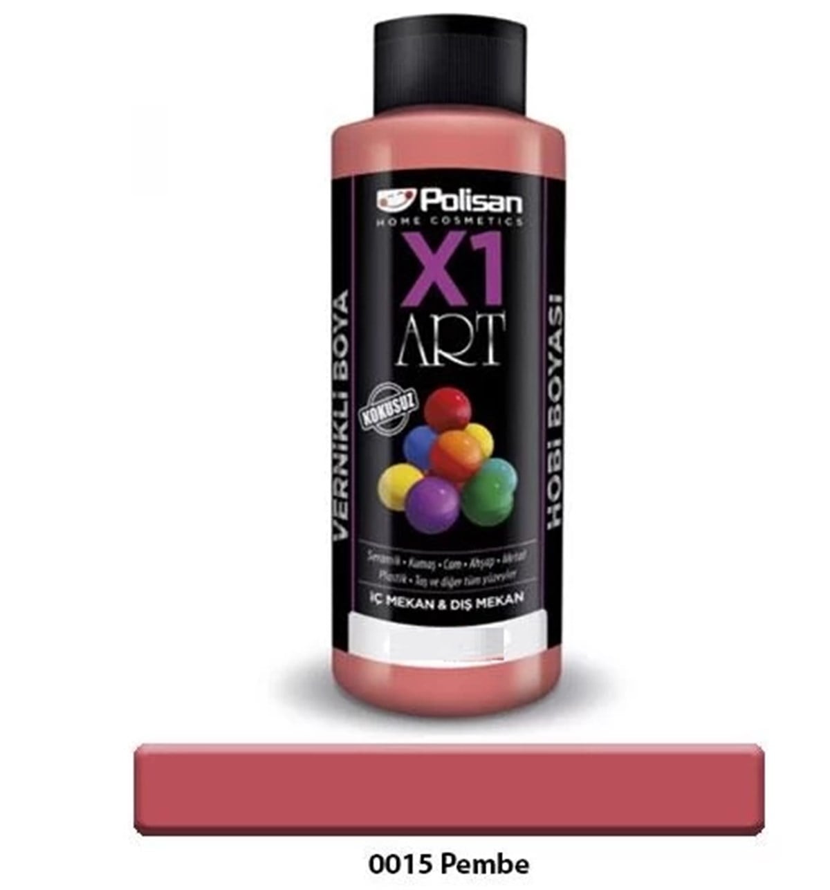 POLİSAN X1 ART VERNİKLİ BOYA PEMBE 120 ML