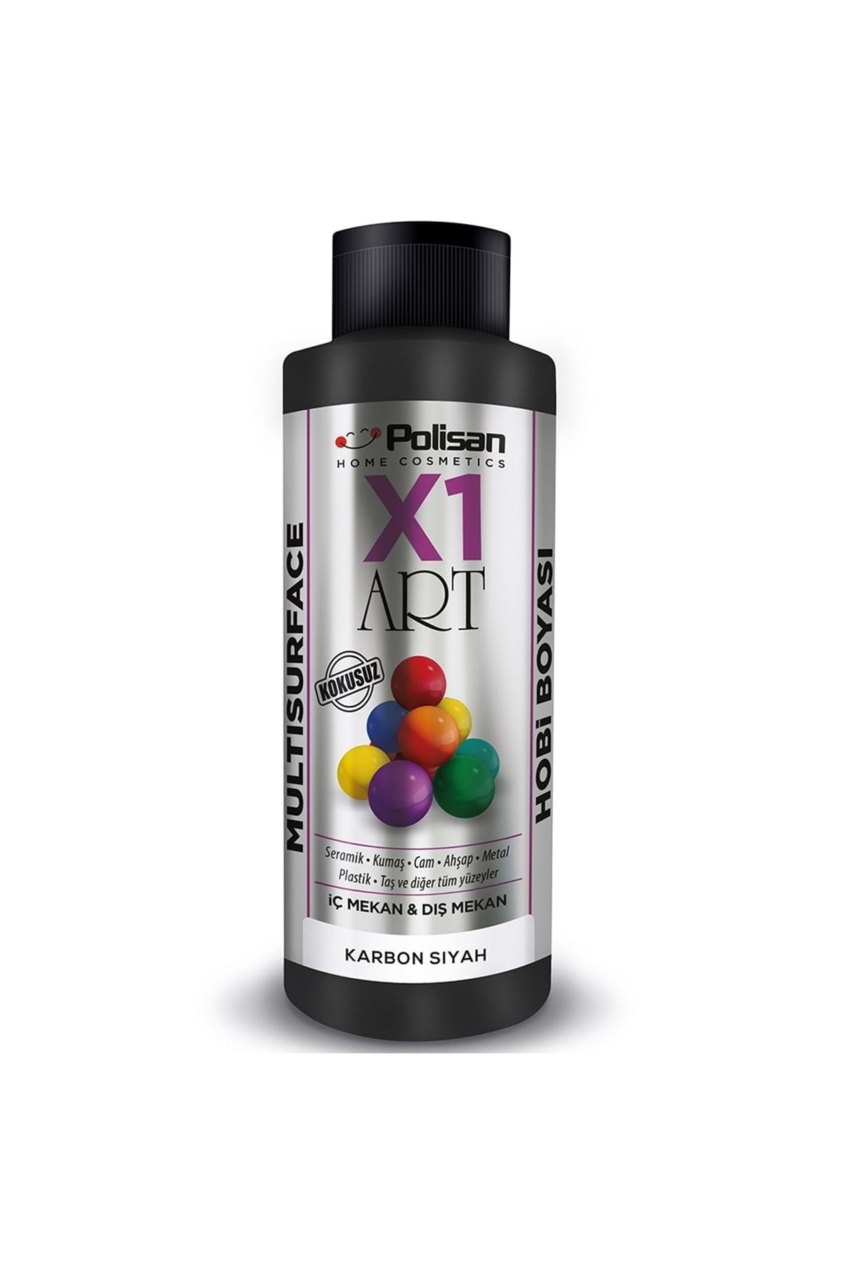 POLİSAN X1 ART VERNİKLİ BOYA SİYAH 120 ML