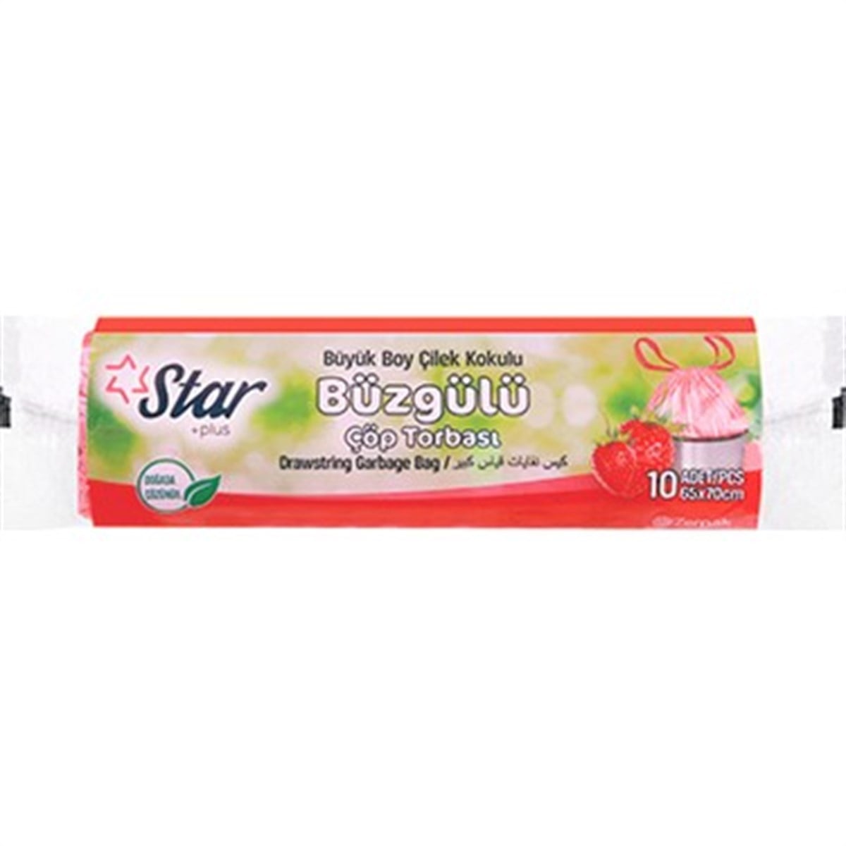STARPLUS ÇÖP TORBASI BÜZGÜLÜ BÜYÜK ÇİLEK 120GR 55X60CM