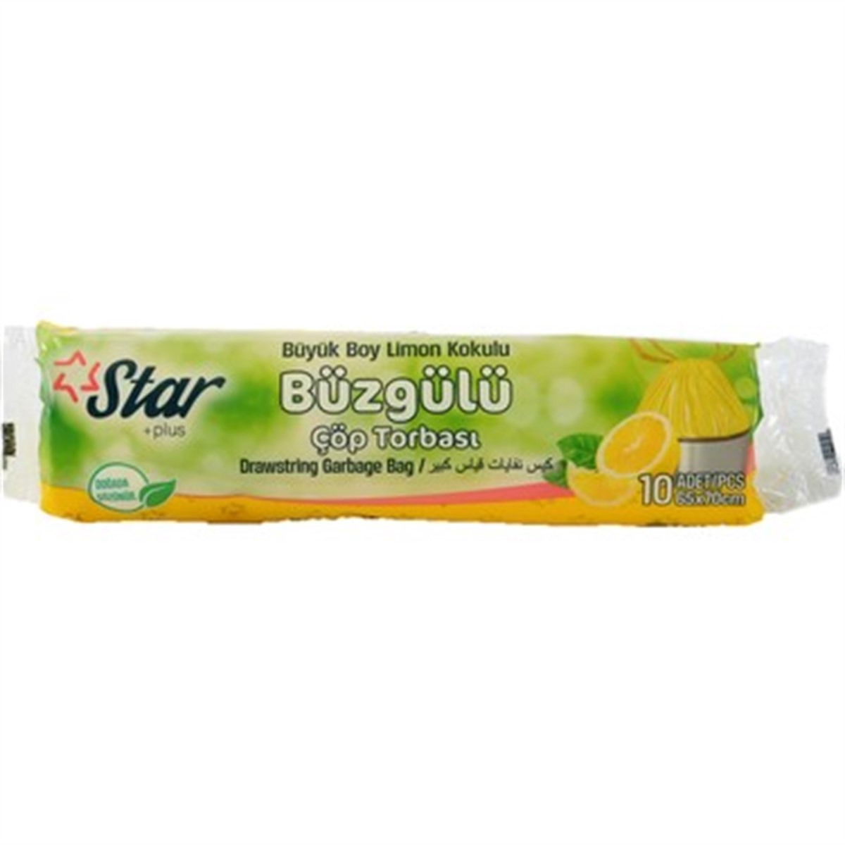 STARPLUS ÇÖP TORBASI BÜZGÜLÜ BÜYÜK LİMON 120GR 65X70CM