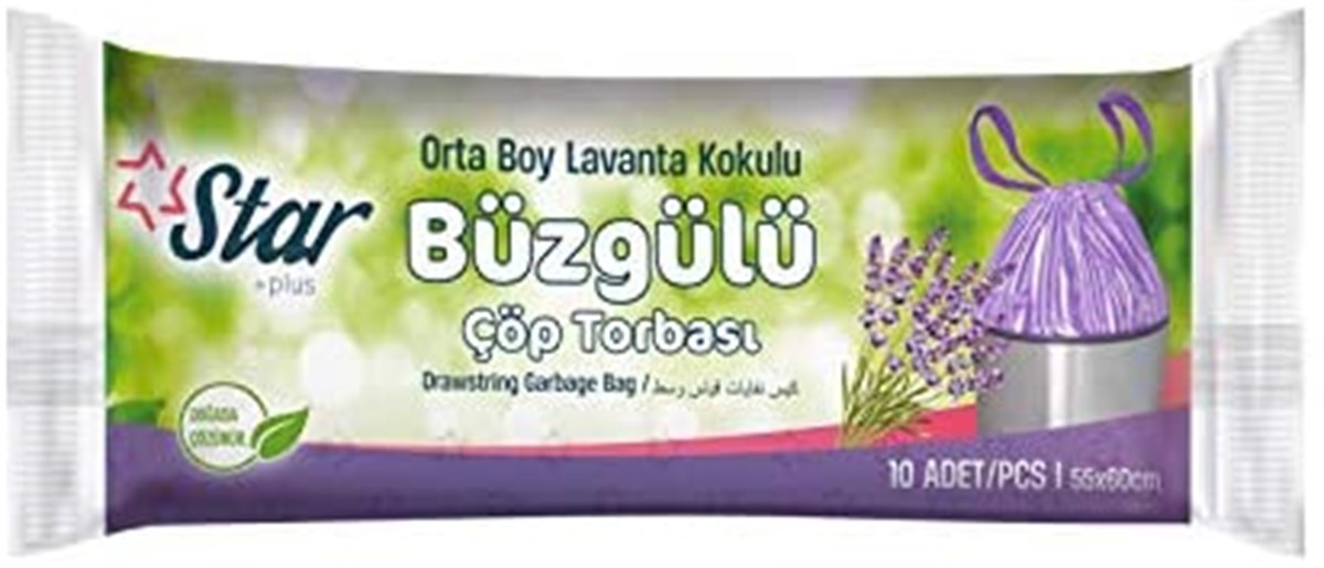 STARPLUS ÇÖP TORBASI BÜZGÜLÜ ORTA LAVANTA 120 GR 55X60 