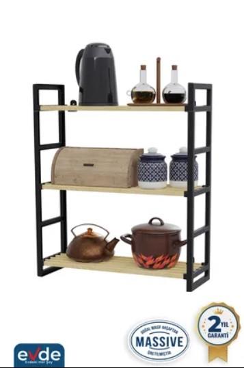 Stickwood 5003 Ahşap Çok Amaçlı 3 Katlı Raf