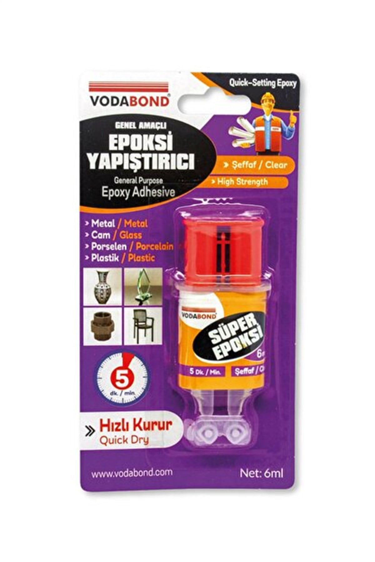 VODABOND RAPİD ŞIRINGA EPOXİ 6 GR ŞEFFAF