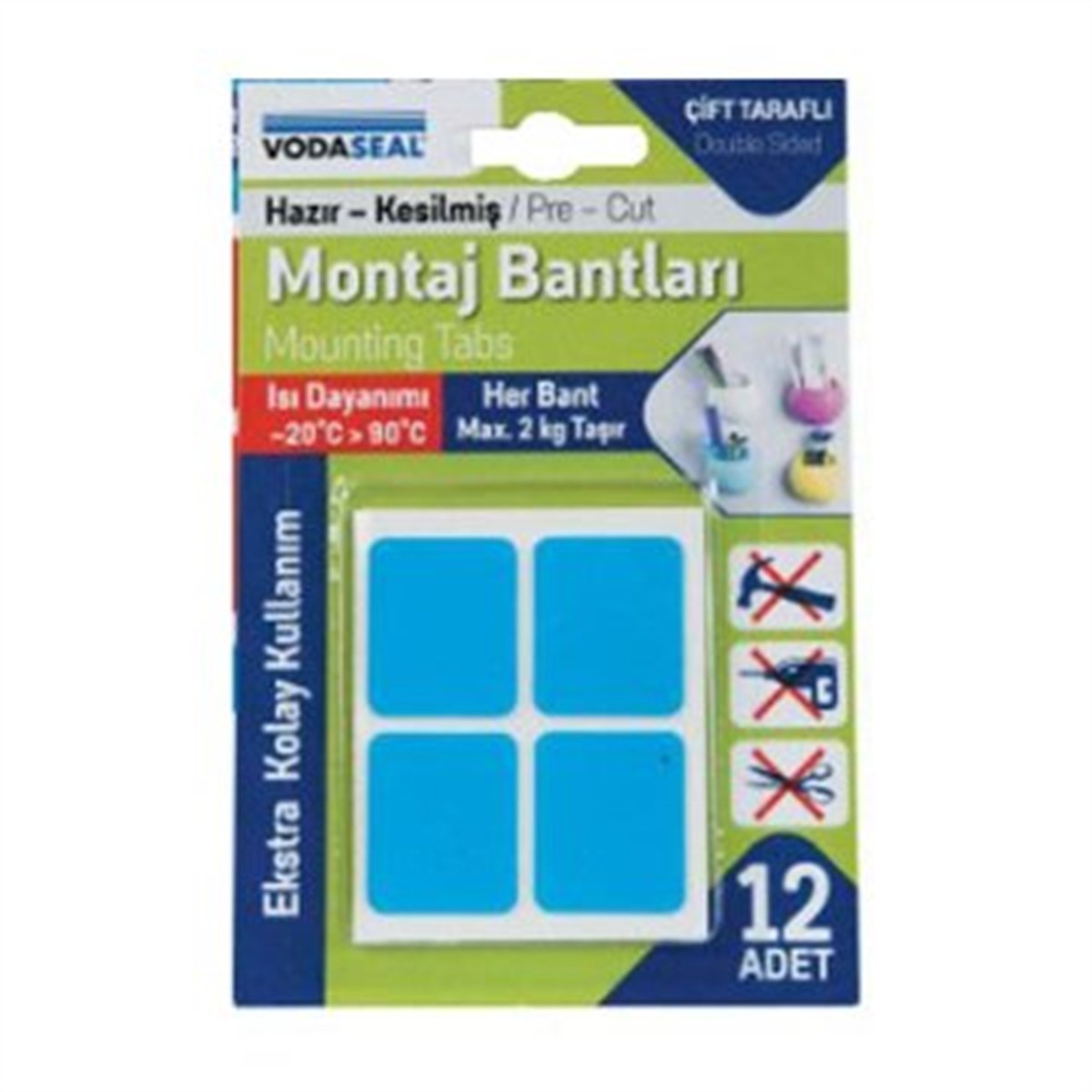 VODASEAL EBATLI MONTAJ BANDI 12 Lİ MAVİ BEYAZ